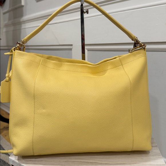 Coach Bag Scout Daffodil Yellow Pebbled Leather Satchel - Picture 8 of 17